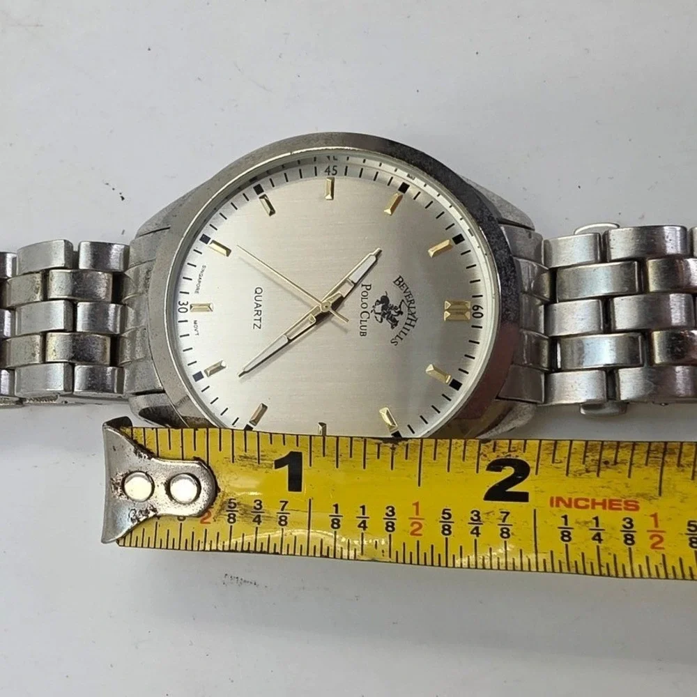 Beverly Hills Polo Club Mens Silver Tone Quartz Watch 53496 101 SR626SW‎